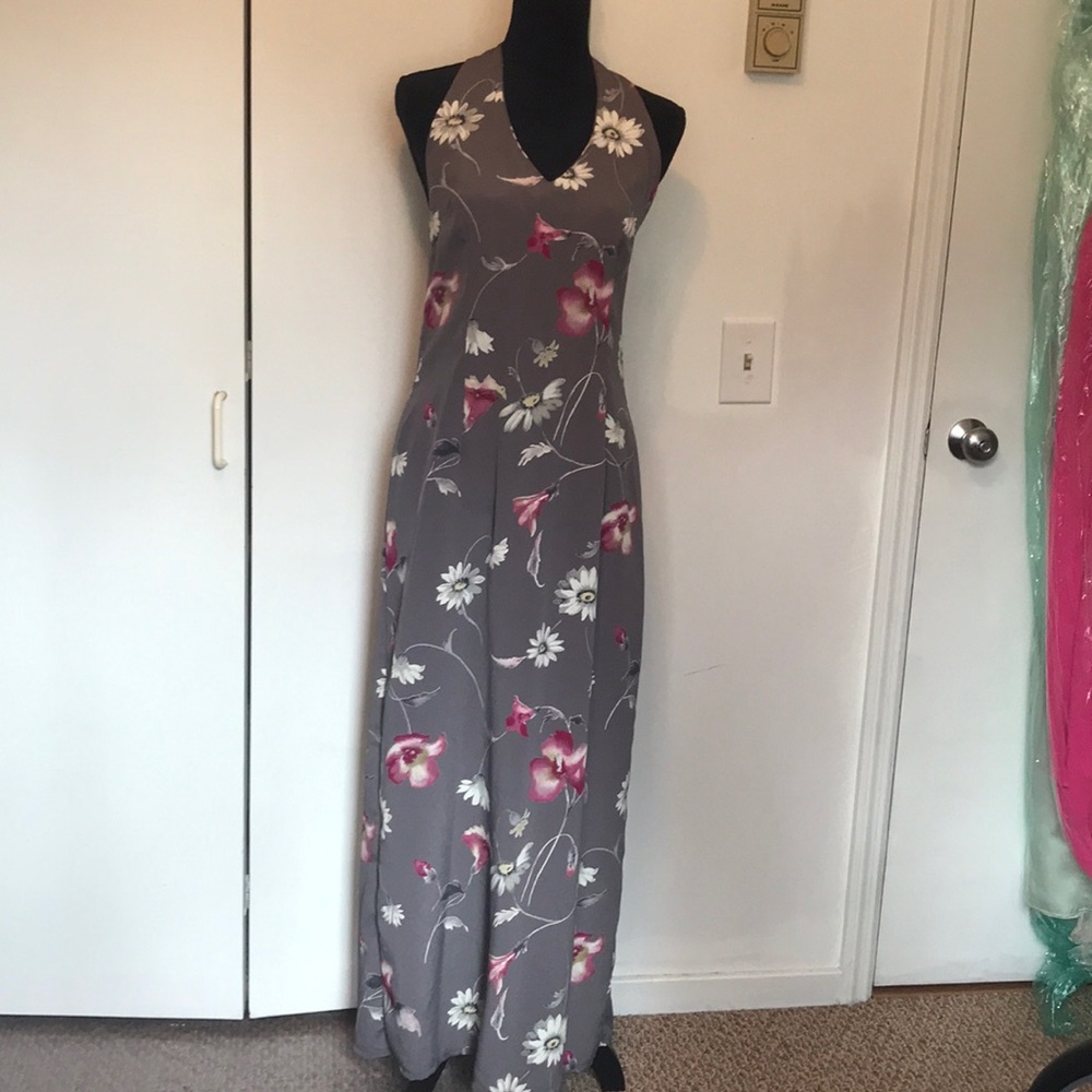 Never worn long halter top dress